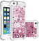 KBIKO-zxl Compatible avec Coque iPhone 7, Fille Personnalisé Amour Liquide Paillette Caricature Silicone Résistant au Rayure Antichoc Kawaii Étui Housse pour iPhone SE 2022.Rose Gold YBL