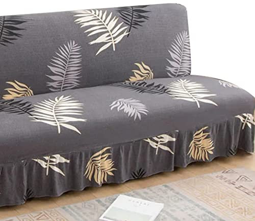 3/2 Sitzer Couch Überzug /Sofabezug Ohne Armlehnen Stretch Armless Schlafsofa-Bezüge Sofabezug Mit Rock Grau Elastischer Sofahusse Ohne Armlehne Schlafsofa Bezug ( Color : #16 , Size : 185-210cm )