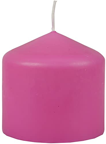 HS Candle Wachskerzen Stumpenkerzen Ø8cm x 8cm (Rubinrot) - Lange Brenndauer - Hergestellt in EU - Kerzen Blockkerzen - Wachs Stumpen