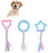 Jouets à mâcher pour Chiots, 3pièces ouet en Caoutchouc Anneau Durables pour Chien avec Cordes en Coton Jouets à mâcher agressifs Jouets pour Chiens Indestructible Rose pour Santé Dentaire de Chien