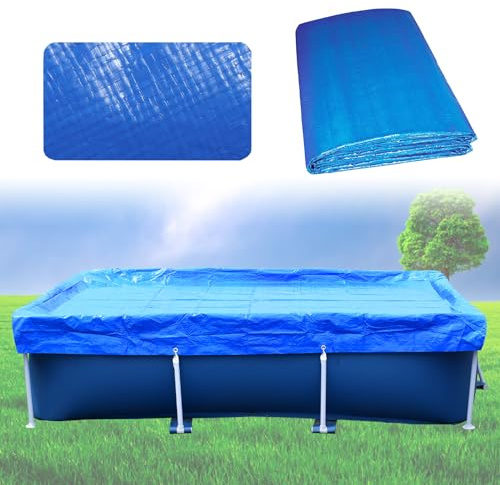 OIOYLEY 118 X 79 Inch Rectangle Above Ground Pool Cover 9' 10 x 6' 7 Rectangular Frame Swimming Pool Cover 300 * 200CM Swimming Pool Cover Pool Covers for Inflatable Pools Drawstring Design