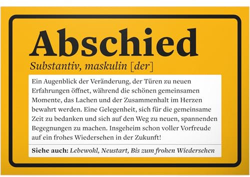 DankeDir! Abschied - 30 x 20 cm Schild - Kollegen Geschenkidee Freunde Jobwechsel Geschenk Abschiedsgeschenk Chef - Abschiedsparty Abschiedskarte Partydeko Karte Verabschiedung Büro