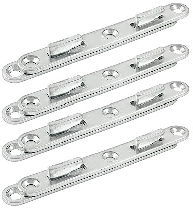 LifCratms 4 Sets Bettgeländer-Befestigungen, 12,7 cm Holzbettschiene, Verbindungsbeschläge, dickes Zink, rundes Betthaken, Bettrahmen, Schienen-Hardware