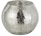 WINDLICHT Kugel RISSIG Glas Silber SMALL
