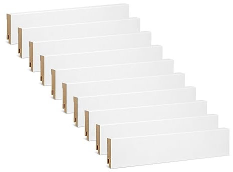 KGM Vorteilspack - Sockelleiste Express Modern – Weiß folierte MDF Fußbodenleiste – Maße: 2400 x 19 x 60 mm (40 St. / 96 Meter)