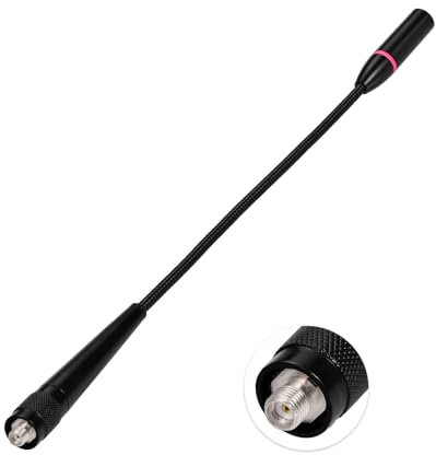 Superbat Dual Band VHF/UHF Antenna SMA Female 144/430MHz High Gain Soft Whip Antenna for Wouxun/TYT Radios Walkie Talkie Ham Radio etc.
