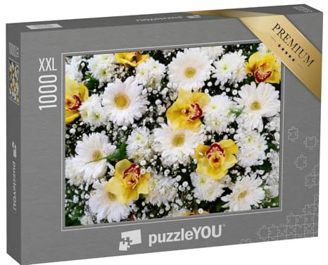 Puzzle 1000 Teile XXL „Prächtiger Blumenstrauß aus Rosen und Orchideen“ – aus der Puzzle-Kollektion Flora, Blumen