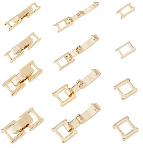 SUPERFINDINGS 16 Set 4 Stili Fermagli Ripiegabili In Ottone Estensori per Collane e Bracciali Chiusura con Estensione Ripiegabile Fermagli per Gioielli Placcato in oro reale 24K Fermagli per Cinturini