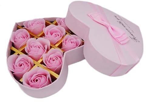Valentine Gifts for her 10 PCS Soap Flowers Bath Rose Petals Decorative Rose Floral Scented Best for Her Women Girls Mom Lover Birthday Christmas Mothers Day Gifts Ideas Easter (Pink)