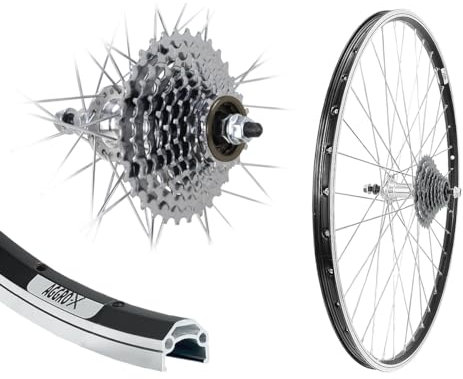 AGGRO-X 27,5 Zoll Alu Hinterrad 19-584 Laufrad Hohlkammer Felgenbremse mit 9 Fach Zahnkranz 27 Gang