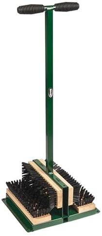 BMS Extra-large Boot Scraper – fixable to floor- with handle- Outdoor Shoe Cleaner with Brush – Removes All Dirt, Snow, Mud and Sand – Extra-Wide Boot Brush- replacement brushes available