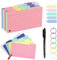 300 Stück Linierte Karteikarten,Flash Cards Vokabelkarten,Lernkarten Moderationskarten Cards,Vokabelkarten Bunt mit 6 Binderinge für Unterwegs Lernen Notizen Schule Büro Zuhause,127 x 80mm