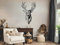 VAILLA ® Hirschkopf Wanddeko, Hirsch Wanddekoration aus Holz, Wandbilder Home Dekoration, 3D Wall Art, Große Wand Deko, Bilder für Schlafzimmer, Wohnzimmer und Büro (Hirschkopf 1)