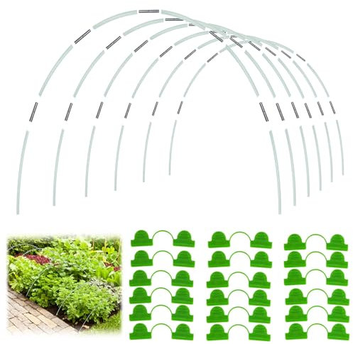 36pcs Garden Hoops for Raised Beds, Hoops for Garden Netting, Garden Netting with Hoops for Row Cover