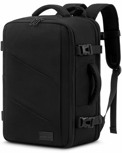 LOVEVOOK Sac a Dos Voyage Cabine Avion 40x20x25 Ryanair, Bagage à Main Cabine Homme Femme, Sac Ordinateur Portable 14 Pouces, Sac à Dos Valise Cabine Avion Travel Backpack pour Travail, Noir