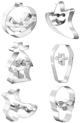 Halloween Ausstecher Set | Gruseliger Schädel Geist Spukhaus Hexenstiefel Sarg Ausstechformen - Edelstahl Festival Ausstechformen Ausstechformen Ausstechformen Set Urlaub Backzubehör für Geburt