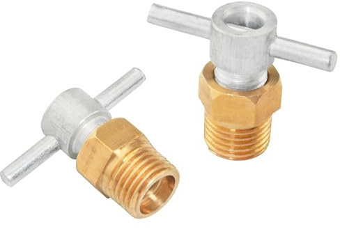 ZZLZX 2PCS Brass Drain Valve NPT 1/4 inch Air Compressor Drain Valve Automatic Drain Valve Fitting For Train Air Compressor Tank Replacement Parts Connecting Air Water Fuel Line