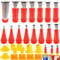 Kit di Beccuccio Silicone, 27PCS Pistole di Silicone Attrezzi per Calafataggio Ugello, Kit Universale Integrato in Gomma, Riutilizzabile Beccucci Silicone per Calafataggio per Lavabo da Cucina