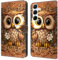 Bnvdfre Handyhülle für Samsung Galaxy A13 5G/4G / A04S Hülle PU Leder Klapphülle Magnet Stoßfeste Kartenfach Klappbar Schutzhülle Silikon Case Cover mit Muster Motiv Flip Handytasche - Eulen