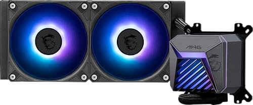 MSI MAG CORELIQUID A15 240 - AIO ARGB CPU Liquid Cooler - 240mm Radiator - LGA 1851 Ready - Dual 120mm ARGB PWM Fans, Black