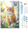 MOGTAA Peinture Numero Enfant Adulte avec Cadre, Chat Peinture par Numero Adulte, DIY Papillon Numéro d'Art Kits, Loisirs Créatifs Adultes, pour décoration d'intérieur, 20x30cm
