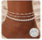 CASSIECA Bracelets de Cheville pour Femme en Argent Sterling 925 Bracelets de Cheville Tendance Délicats Empilable Bracelet de Cheville Ajustable Corde Chaîne Perlée Pied Bijoux de Plage pour Femme