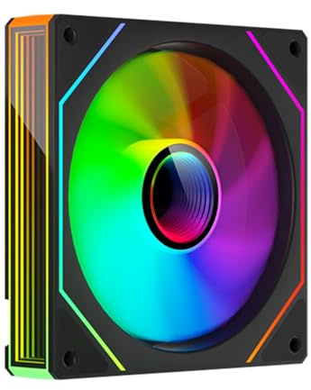 TZMRIT PRISM 4MAX 120mm Infinite Mirror ARGB PC Lüfter mit PWM Control und ARGB Effekt (Black, Reverse-1PC)