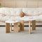 JZGORC Lot de 2 Table Basse, Plateau Blanc avec Pieds en Grain de Bois Table de Salon, Support à Trois Pieds, Tables D'appoint de Salon de Style Minimaliste Moderne, Adaptée au Salon et à La Chambre