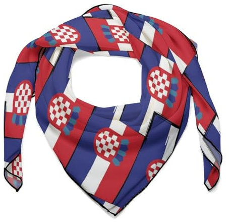 SMAZDFXX Kroatien-Flagge oder Banner, buntes Bandana-Tuch für Damen, leicht, weich, quadratisch, Kopfbedeckung