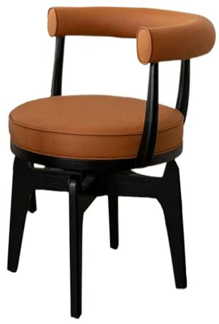Ergonomische Drehstühle aus PU-Leder mit Armlehnen und Rückenlehne für Esszimmer, Lounge, Büro - Schwarz Braun Esstisch Stuhl