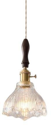 QZLNQSY POKHDYE Modern Minimalist Walnut Brass Glass Chandelier American Bedroom Bedside Chandelier E26/E27 Light Source Kitchen Island Living Room Dining Room Bar Bedroom Chandelier