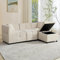 Merax Sofa 3-Sitzer Ecksofa mit Stauraum, abnehmbarem Fußhocker und 2 Kissen, Chenille-Stoff, Premium Komfort - Modernes L-förmiges Couch für Wohnzimmer/Schlafzimmer/Büro, Beige