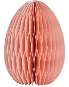 Seyila Home Honeycomp Osterei zum hängen - dekorativer Papier Osteranhänger in verschiedenen Größen und Farben ideal zum kombinieren, leichte Frühlings-Osterdeko, Ostern (Rosa, 11x15x11 cm)
