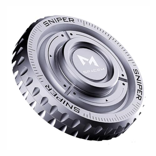 AYUNJIE Fidgets Spielzeug Edelstahl Metall Hand Spinner EDC Reducer, Anti-Angst Finger Spinner Sensory Stress ADHD Relief, Geschenk für Kinder und Erwachsene (Silber)