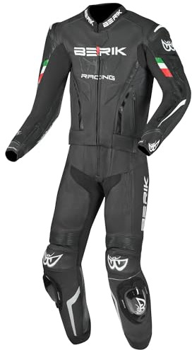 Berik Finthal 2-Teiler Motorrad Lederkombi, schwarz/weiß, 48
