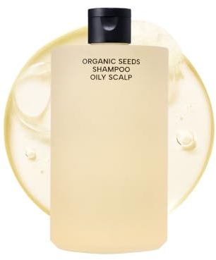 Whamisa Organic Seeds Shampoo for Oily Scalp – Fermentierte postbiotische Formel, erfrischende Reinigung, ausgleichende Talgregulierung & Kopfhautpflege, Schuppenbekämpfung (490ml)