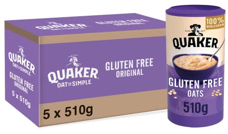 Quaker Gluten Free Wholegrain Rolled Oats, 510 g (Pack of 5)