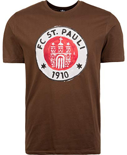Camiseta del FC St. Pauli, camiseta con logo impreso, color marrón, marrón, medium