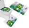 RedBeans 3 Stück Süßes Frosch Flanell Badteppich Set (Badezimmer Vorleger + WC Contour Teppich + WC-Deckelbezug)