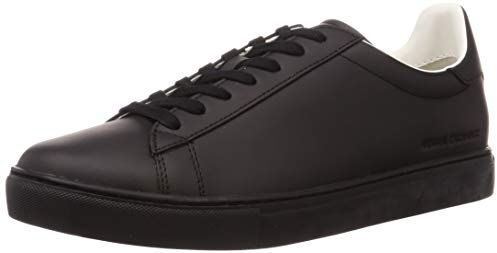 Armani Exchange Herren Paris Embossed Side Logo Sneaker, Black+Black RTL, 44.5 EU