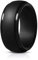 JewelryWe Schwarz Silikon Ehering für Männer: 9mm breit Hochglanz Poliert Gummi Hochzeit Ringe Bands mit glatter Oberfläche Herren Flexible Gummibänder Ersatzringe für Sport und Outdoor Größe 62