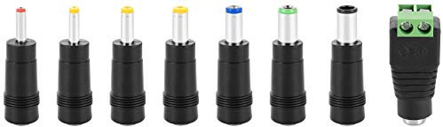 Poppstar Universal Netzteil Hohlstecker-Adapter (AC DC Stecker-Set 5.5x2.5mm Buchse auf 6,4x4,4, 6,3x3,0, 5.5x2.1, 5.5x1.7, 4.8x1.7, 4.0x1.7, 3.5x1.35 Stecker, 2-Pin), 8 Adapter