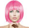 Plitsch Platsch Perücke Bob Pagenkopf Cabaret Wig Kurzhaar Charleston Perücken Fasching Karneval Halloween Motto Party - 24 Farben Varianten für Erwachsene, One Size (pink)