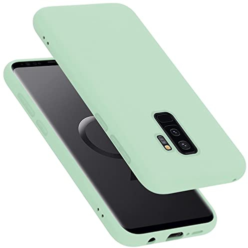 Cadorabo Hülle kompatibel mit Samsung Galaxy S9 Plus Hülle Silikon Handyhülle für Galaxy S9 Plus Case aus flüssigem Silikon- Kratzfeste und stoßfeste dünne TPU Schutzhülle - Liquid HELL GRÜN