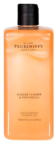 Pecksniff's Moisturising Shower Gel, Ginger Flower & Patchouli, 750 ml | Ginger Flower & Patchouli moisturising shower gel, 750 ml/25.4 fl oz; handcrafted in England for rich daily lather