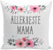 Tassenbrennerei Original - Kissen mit Spruch Allerbeste Mama mit Blümchen - Waschbar - Deutsche Qualität - Geschenk Mutter (Mama)