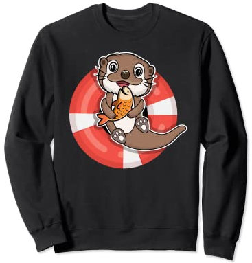 Swimming Ring Otter - Funny Fish Otter Lover Sweatshirt