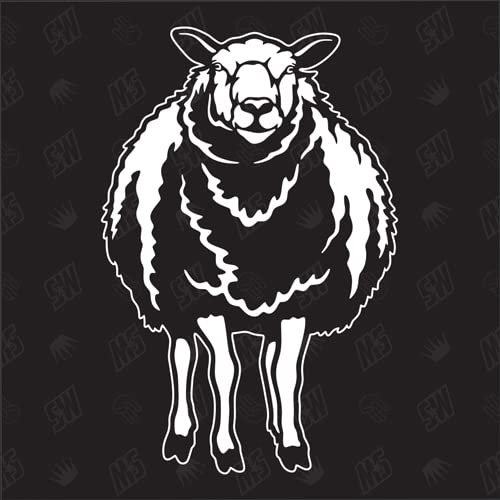 speedwerk-motorwear Schaf Version 3 - Aufkleber, Autoaufkleber, Sticker, Wolle, Lamm, Bauernhof, Widder, Hammel, Schafbock, Tiere, Farmanimals, Farmtiere (AUCH MIT Wunschname MÖGLICH)