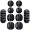 Rohans Desktop Cable Holder Clips, 10-Pack Cable Management Cord Organiser Clips Silicone Adhesive for USB Charging Cable Mouse Wire PC Office Home (Black)