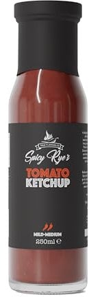 Spicy Rye's Tomato Ketchup 250ml - Smooth, Spicy Tomato Sauce with Tomatoes & Scotch Bonnet Chillies - Traditional Ketchup with a Twist For Dipping